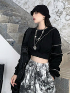 Naschkater Techwear Crop Top // Zipper Detail // Asymmetrisch - Naschkater