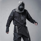 Naschkater Techwear Sweatshirt // Asymmetrisch // Schwarz - Naschkater