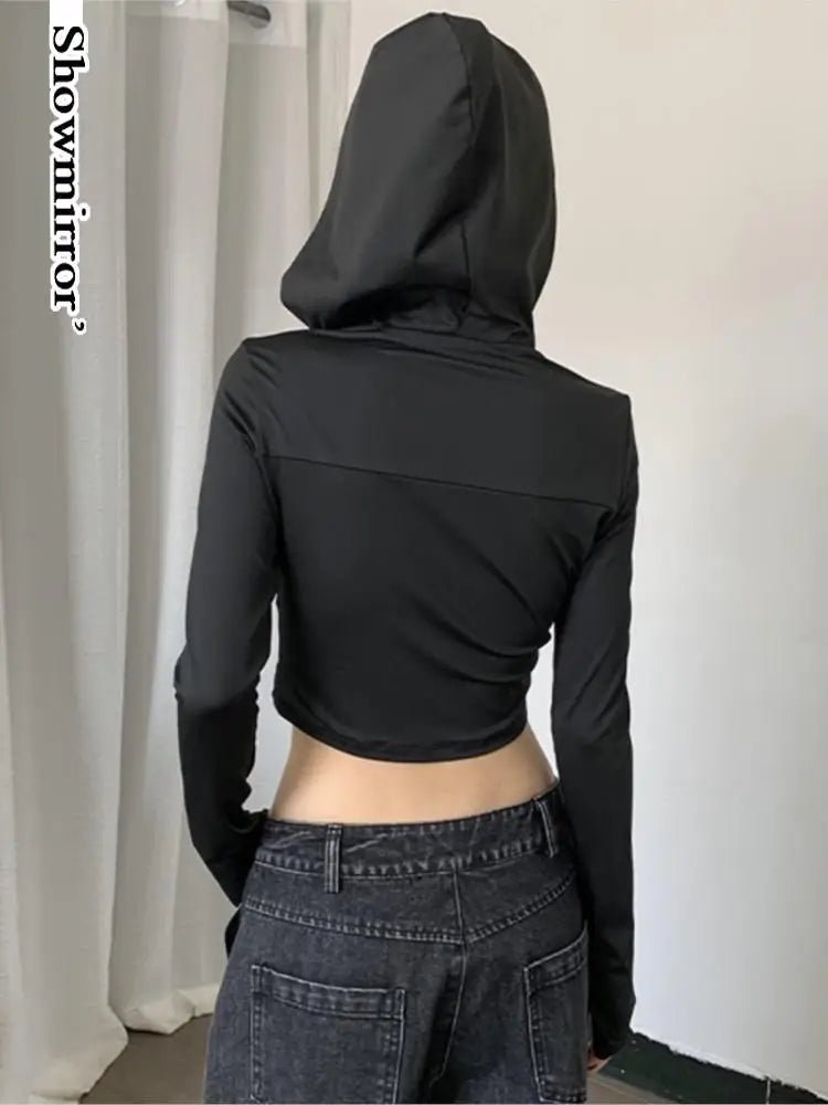 Naschkater Techwear Cropped Jacke // Buckle Up // Schwarz - Naschkater