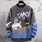 Cooler Herren-Hoodie mit Fake-Zweiteiler-Design, Frühling-Herbst Neue Koreanische Version, Modische Jugendliche Studenten-Jacke
