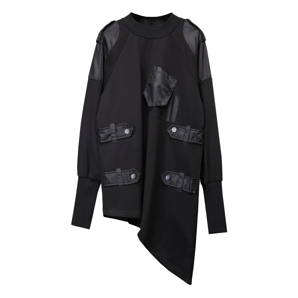 Naschkater Techwear Sweatshirt // Asymmetrisch // Schwarz - Naschkater