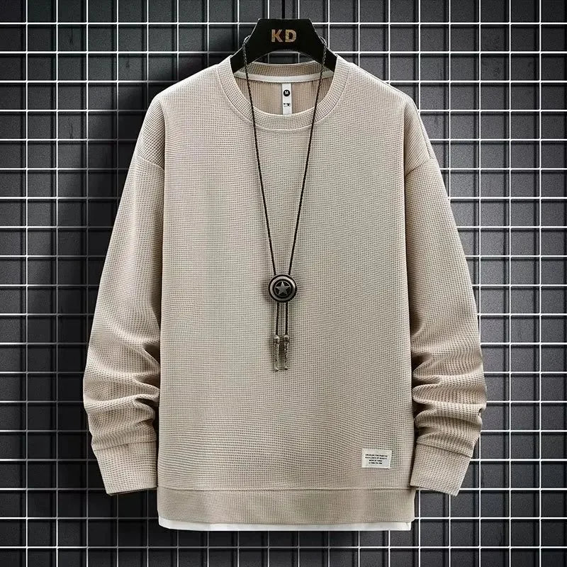 Cooler Herren-Hoodie mit Fake-Zweiteiler-Design, Frühling-Herbst Neue Koreanische Version, Modische Jugendliche Studenten-Jacke