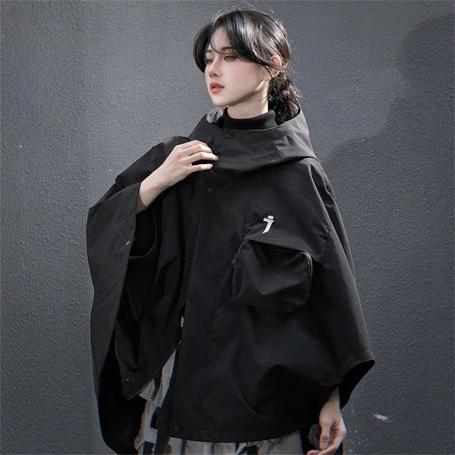 Naschkater Techwear Poncho // Urbaner Windbreaker // - Naschkater