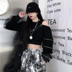 Naschkater Techwear Crop Top // Zipper Detail // Asymmetrisch - Naschkater