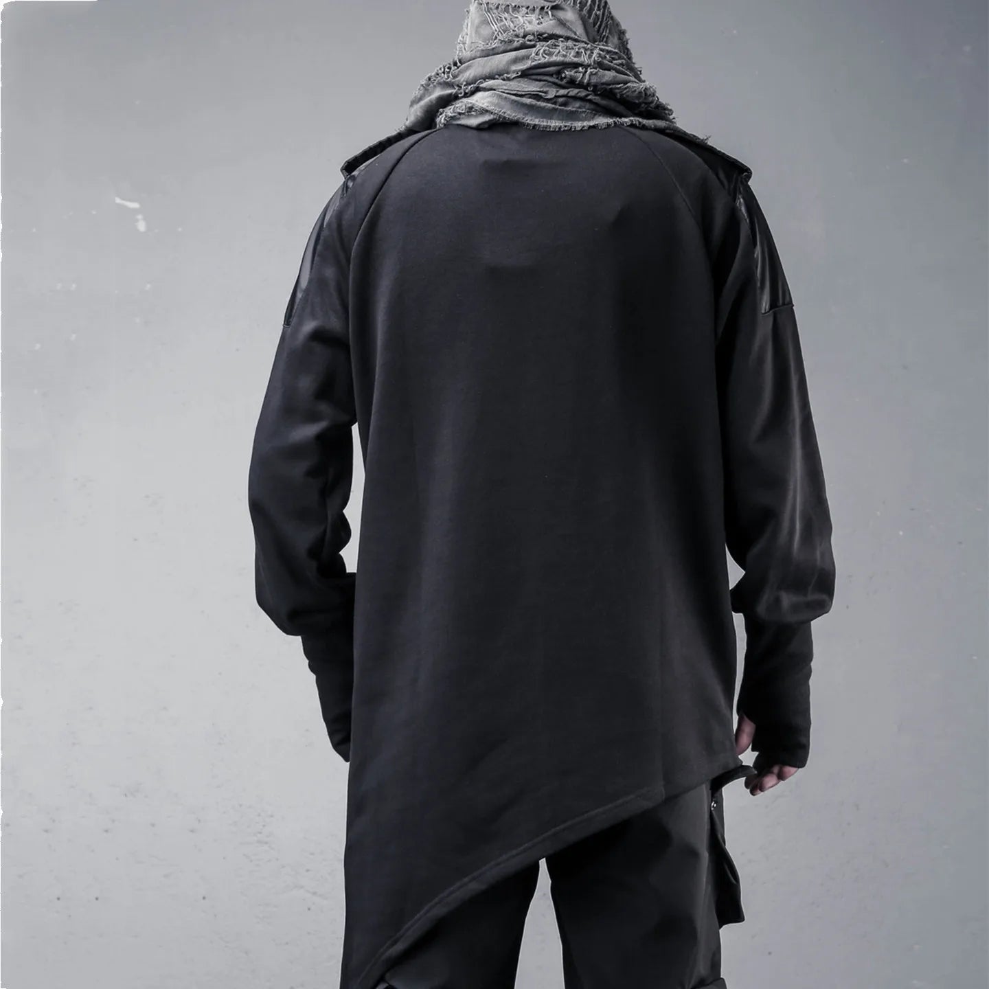 Naschkater Techwear Sweatshirt // Asymmetrisch // Schwarz - Naschkater