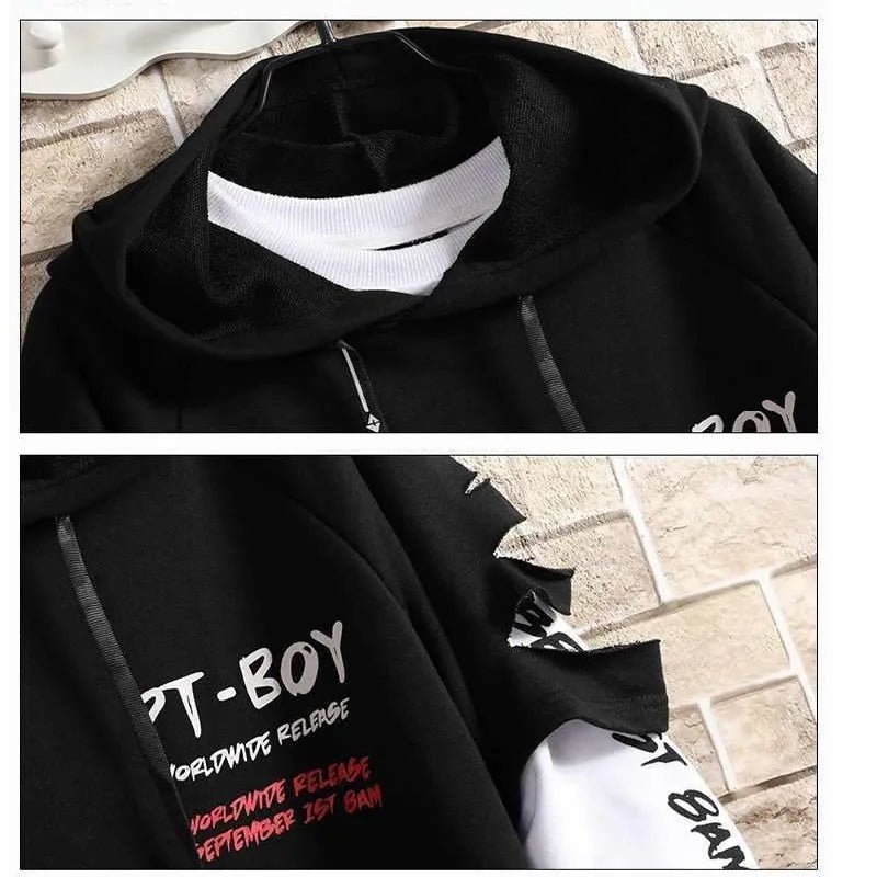 Naschkater Distressed Hoodie // Streetwear Overlay // - Naschkater
